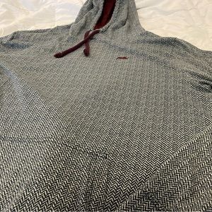 Hollister gray fabric hoodie w/ Hollister logo in red